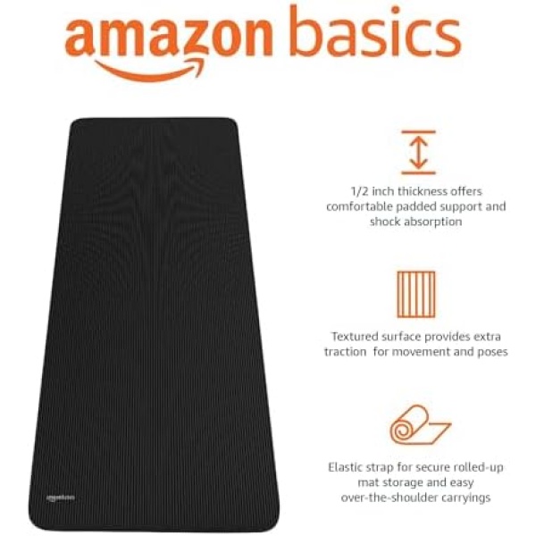 Extra Thick Exercise Mat with Carrying Strap - Image 2