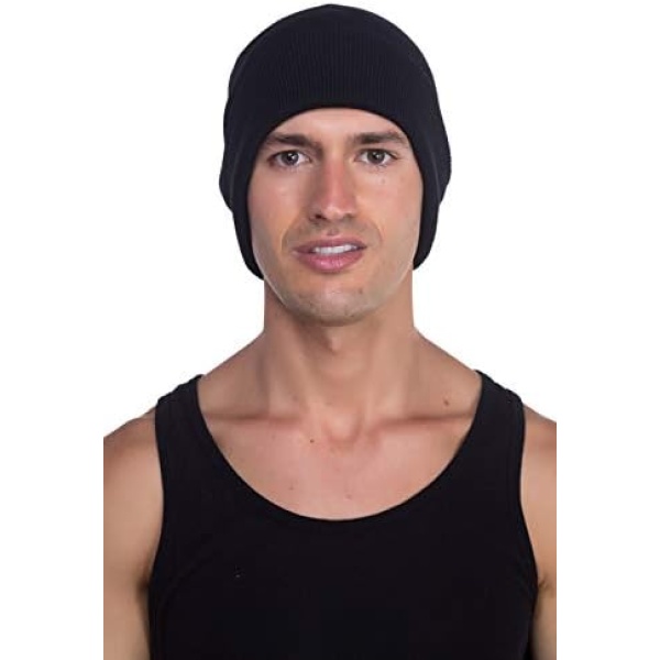 Top Level Beanie Men Women - Unisex Cuffed Plain Skull Knit Hat Cap - Image 4