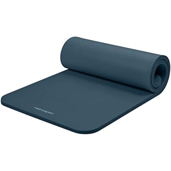 Retrospec Solana Yoga Mat 1" Thick w/Nylon Strap for Men & Women - Non Slip