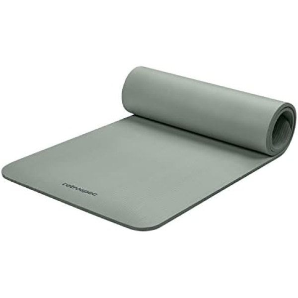 Retrospec Solana Yoga Mat 1/2" Thick w/Nylon Strap for Men & Women - Non Slip