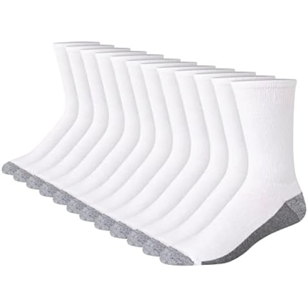 Hanes Mens Comfortblend Max Cushion Crew Socks, 12-pack