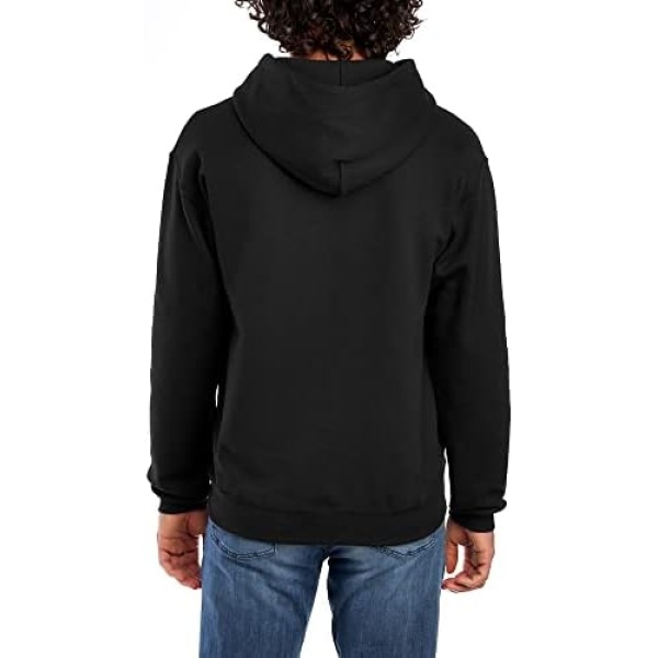 Jerzees Men's Black Adult Pullover Hooded Sweatshirt - Image 3