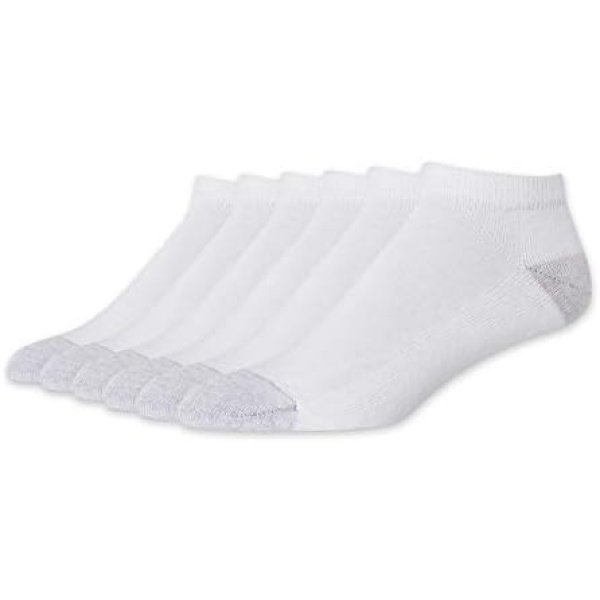 Hanes Men's Red Label Pack of 6 Cushion Low-Cut Socks