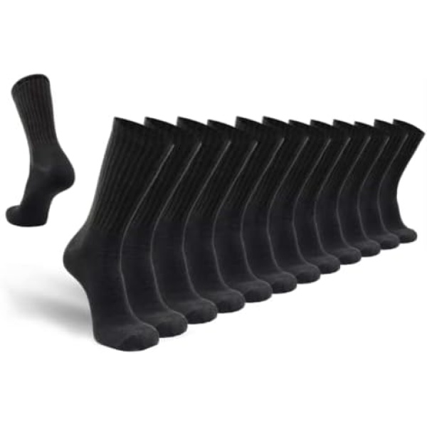 Kodiak Mens Ribbed Performance Multipack Crew Socks 12 Pair