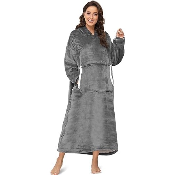 Lostrain Blanket Hoodie, Oversized Wearable Sherpa Hoody Super Soft with Warm