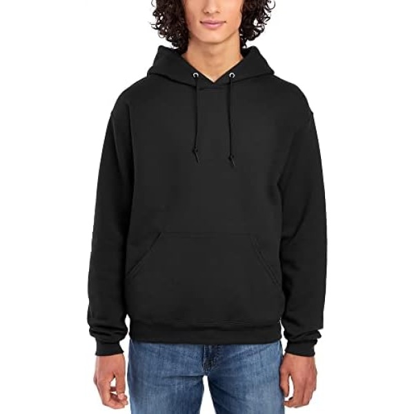 Jerzees Men's Black Adult Pullover Hooded Sweatshirt