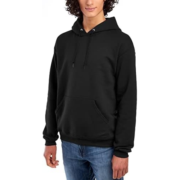 Jerzees Men's Black Adult Pullover Hooded Sweatshirt - Image 2