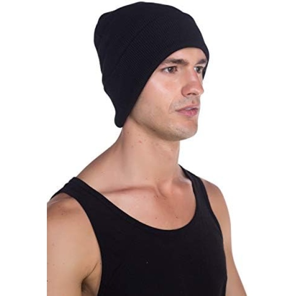 Top Level Beanie Men Women - Unisex Cuffed Plain Skull Knit Hat Cap - Image 2