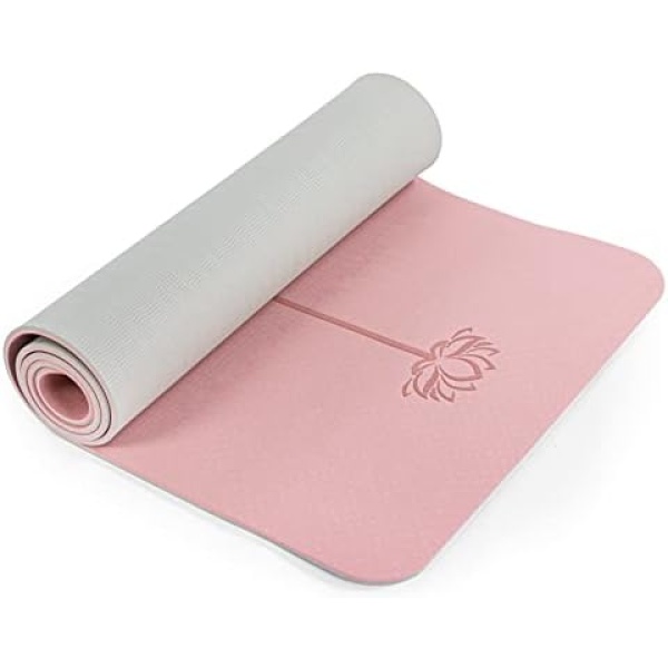 Yoga Mat Non Slip, Pilates Fitness Mats with Alignment Marks, Eco Friendly