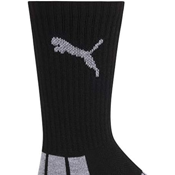 PUMA boys 6 Pack Crew Cut Socks - Image 3