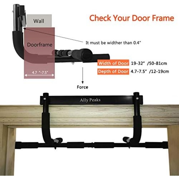 Ally Peaks Pull Up Bar for Doorway | Thickened Steel Max Limit 440 lbs Upper - Image 4