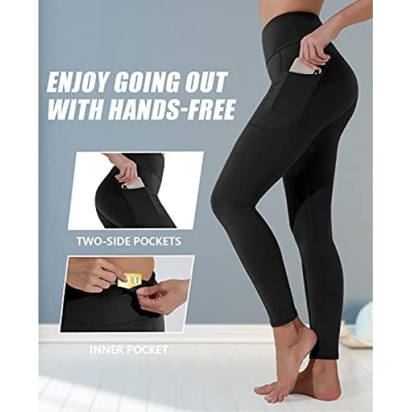 Polygon Yoga Pants for Women, High Waisted Leggings with Pockets, Tummy Control - Image 5