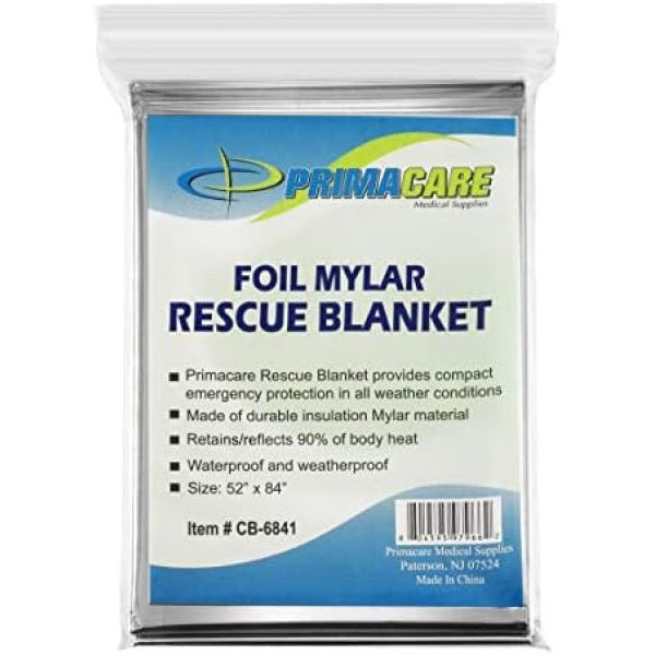 Primacare HB-10 Emergency Foil Mylar Thermal Blanket (Pack of 10), 52" - Image 6