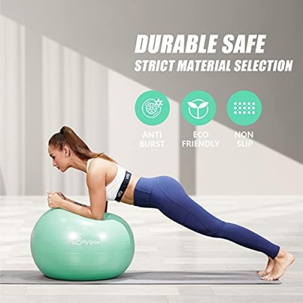 Polygon Exercise Ball, Professional Grade Anti-Burst Balance Ball for Yoga - Image 3