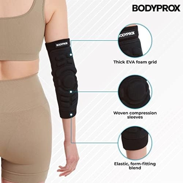 Bodyprox Elbow Protection Pads 1 Pair, Elbow Guard Sleeve - Image 3