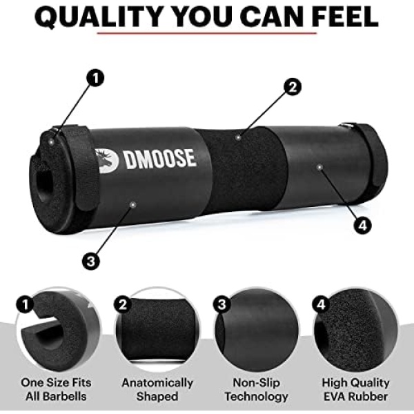 DMoose Barbell Pad Squat Pad for Squats and Lunges, Hip Thrust pad - Image 3