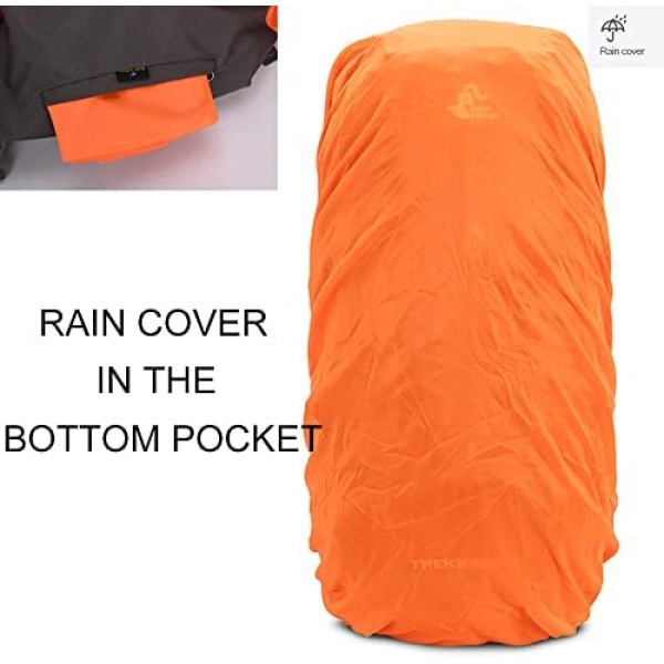 Bseash 60L Waterproof Hiking Camping Backpack with Rain Cover - Image 3