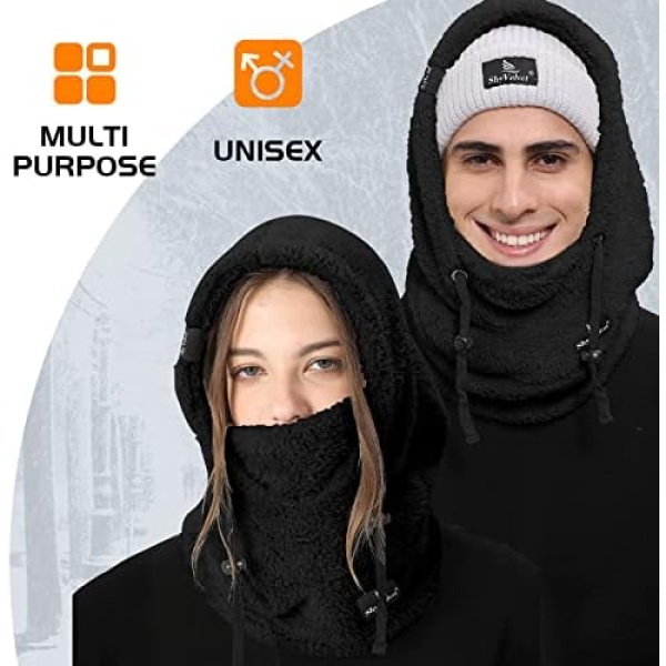 Shy Velvet Balaclava Wind-Resistant Winter Face Mask,Fleece Cold Weather Ski - Image 4