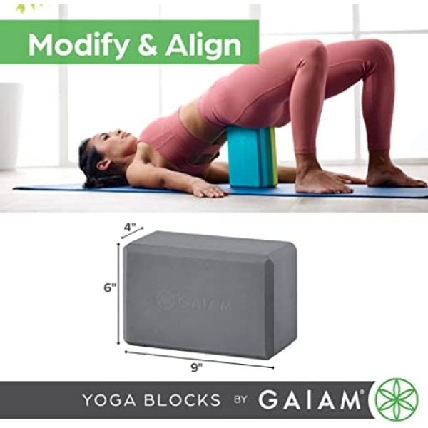 Gaiam Yoga Block - Supportive Latex-Free EVA Foam Soft Non-Slip Surface - Image 7