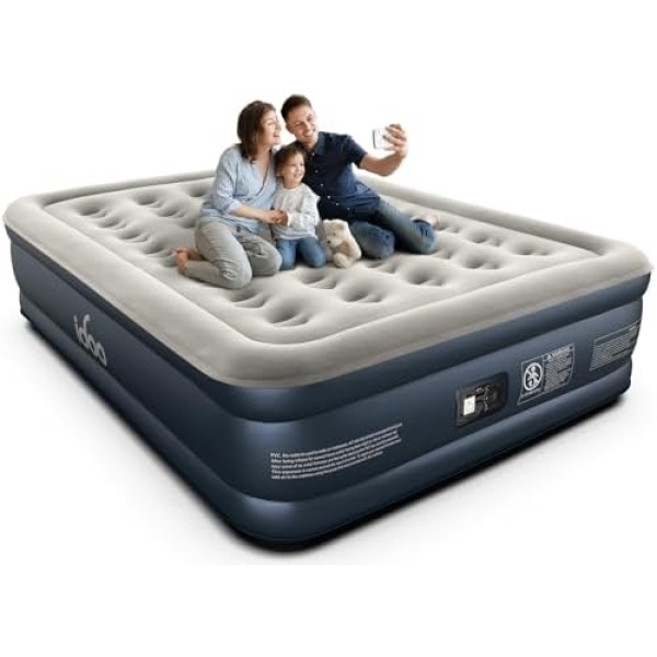 iDOO Luxury Air Mattress Queen with Built in Pump, Double Inflatable Mattress