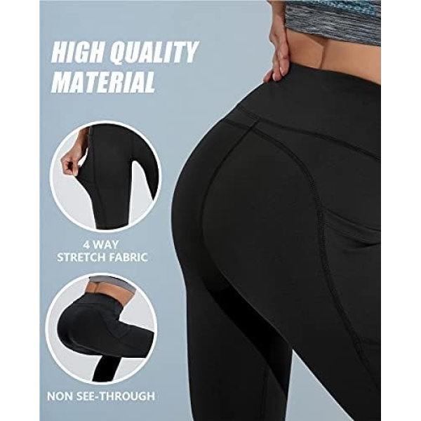 Polygon Yoga Pants for Women, High Waisted Leggings with Pockets, Tummy Control - Image 4