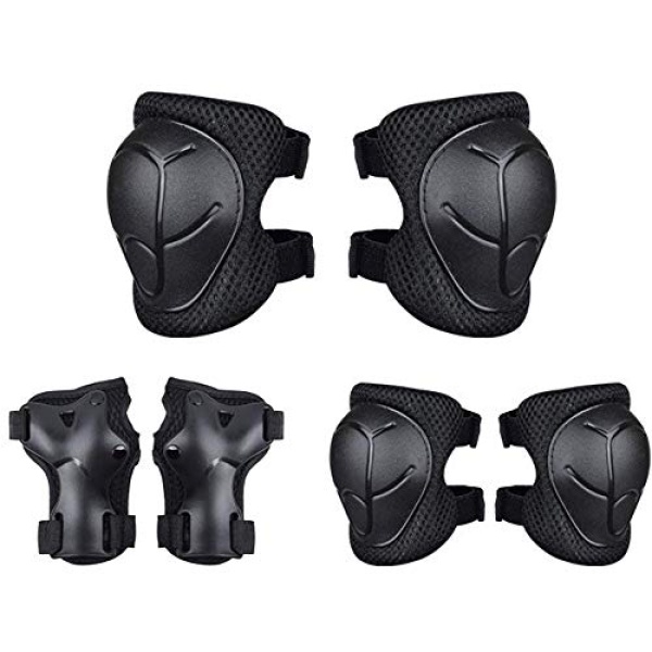 Kids Sports Protective Gear Set,6 PCS Wrist Guard Knee Elbow Pads for Children Protection