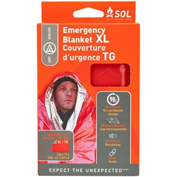 S.O.L. Survive Outdoors Longer 90 Percent Heat Reflective Survival Blanket - Image 2