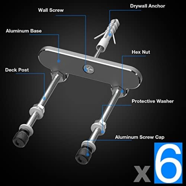 6 Packs Skateboard Wall Mount Aluminum Skateboard Hanger for Skateboard Deck Display - Image 2