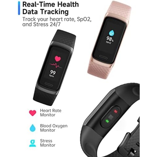 TOOBUR Fitness Tracker Watch with Heart Rate/Blood Oxygen/Sleep Monitor - Image 2