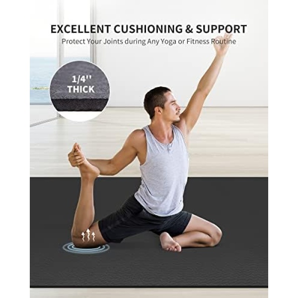 CAMBIVO Large Yoga Mat 183cm x 122cm Wide Exercise Mat & Large Workout Mat - Image 3