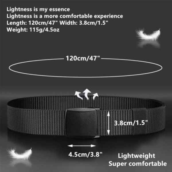 Ginwee 5 Packs Nylon Canvas Breathable Military Tactical Men Waist Belt - Image 4