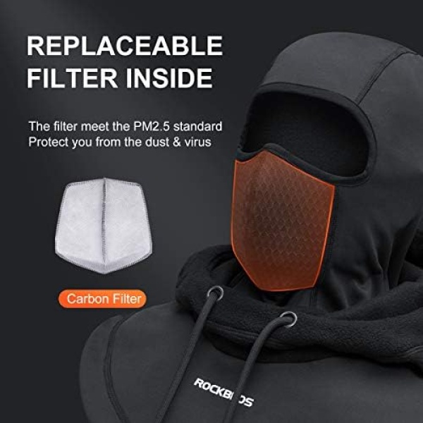 ROCKBROS Ski Mask Thermal Fleece Balaclava Ski Face Mask for Cold Weather - Image 4