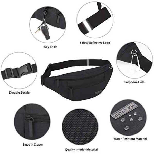 MAXTOP Large Crossbody Fanny Pack Belt Bag for Women Men - Image 4