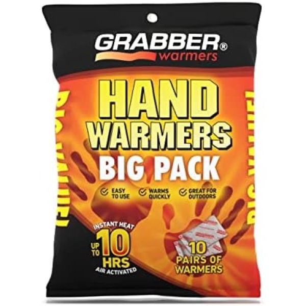 Grabber Hand Warmers - Long Lasting Safe Natural Odorless Air Activated Warmers