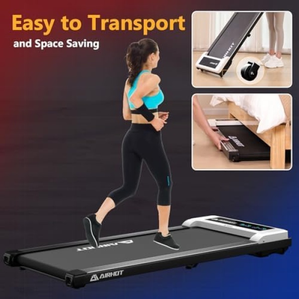 AIRHOT Walking Pad Treadmill, 2.5HP Under Desk Treadmill with Remote Control - Image 7