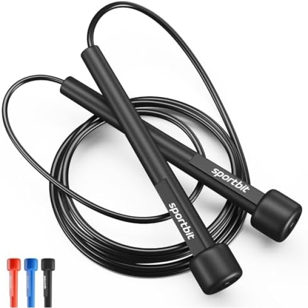 SPORTBIT Adjustable Jump Rope for Speed Skipping. Lightweight Jump Rope