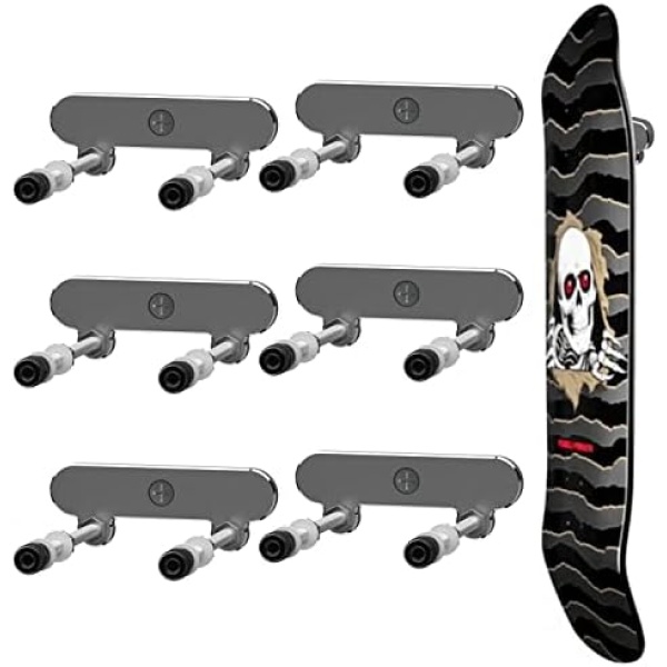 6 Packs Skateboard Wall Mount Aluminum Skateboard Hanger for Skateboard Deck Display