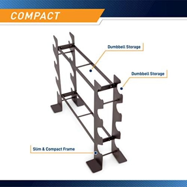 Marcy Compact Dumbbell Rack Free Weight Stand for Home Gym DBR-56 - Image 3