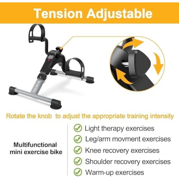 Pedal Exerciser Mini Exercise Bike Low Resistance Leg and Arm Recovery Bike - Image 5