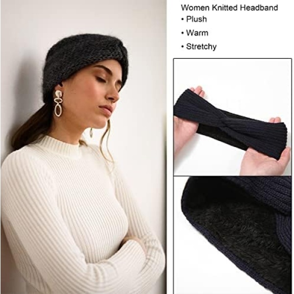 Winter Knit Headbands for Women - Warm Hair Band Bandeau Hiver Femme - Image 3