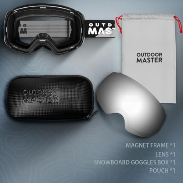 OutdoorMaster Ski Goggles PRO - Frameless, Interchangeable Lens Snow Goggles - Image 3