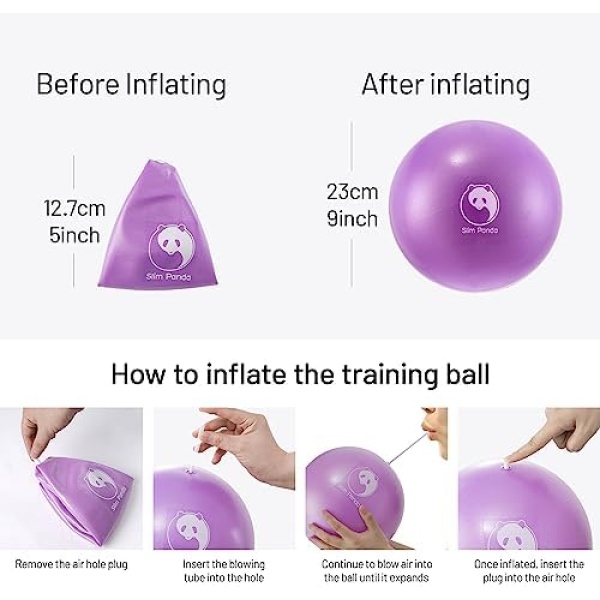 Slim Panda Pilates Ball 2 Pcs, 9 Inch Small Exercise Ball, Therapy Ball - Image 4