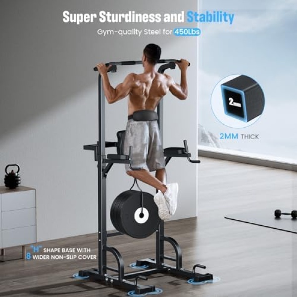 Sportsroyals Power Tower Dip Station Pull Up Bar for Home Gym Strength Training - Image 2