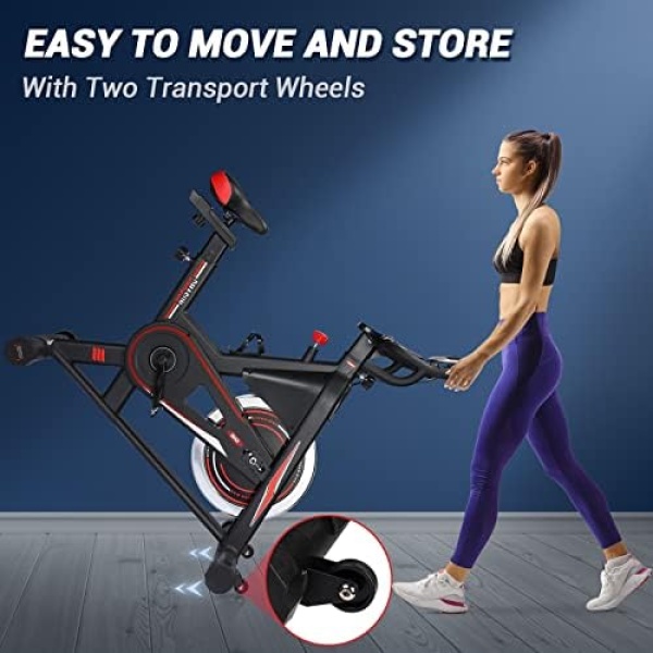 Exercise Bike, DMASUN Magnetic Resistance Pro Indoor Cycling Bike 330/350Lbs - Image 8