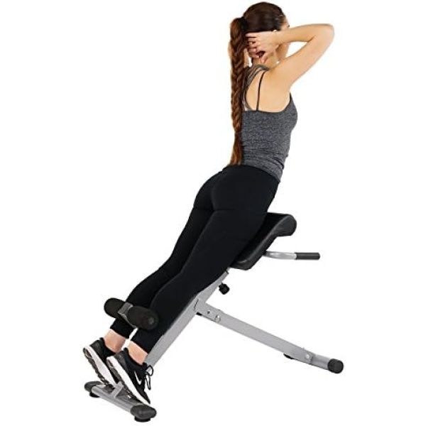 Sunny Health & Fitness Hyperextension Roman Chair Ab Workouts Sit Up Gym Bench - Image 5