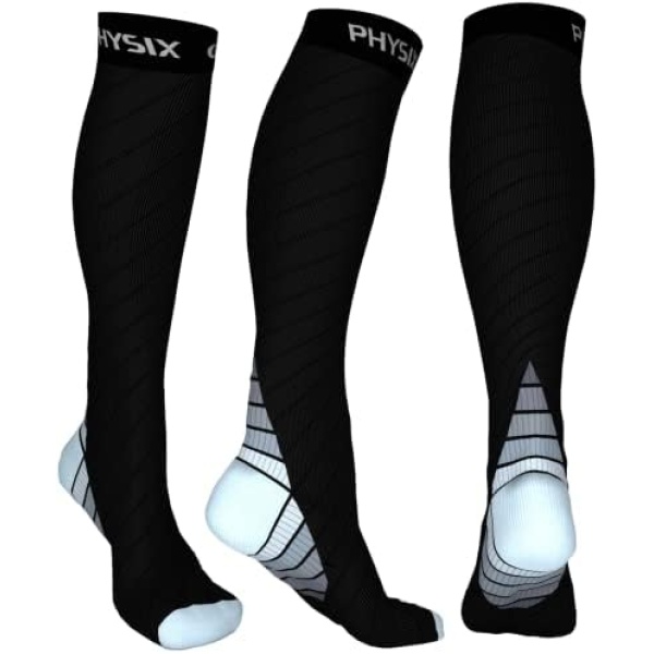 Physix Gear Compression Socks for Men & Women (20 - 30 mmhg) Boost Stamina