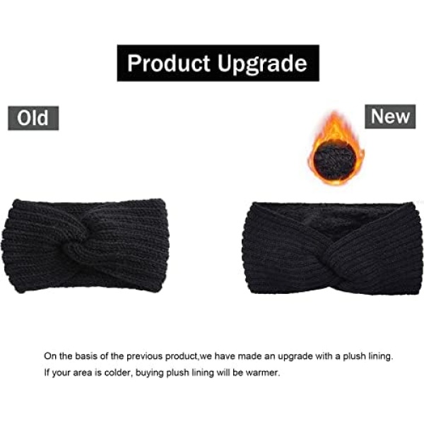 Winter Knit Headbands for Women - Warm Hair Band Bandeau Hiver Femme - Image 4