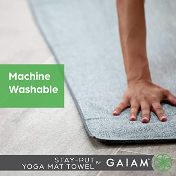 Gaiam Yoga Towel - Mat Sized Active Dry Non Slip Moisture Wicking Sweat - Image 5