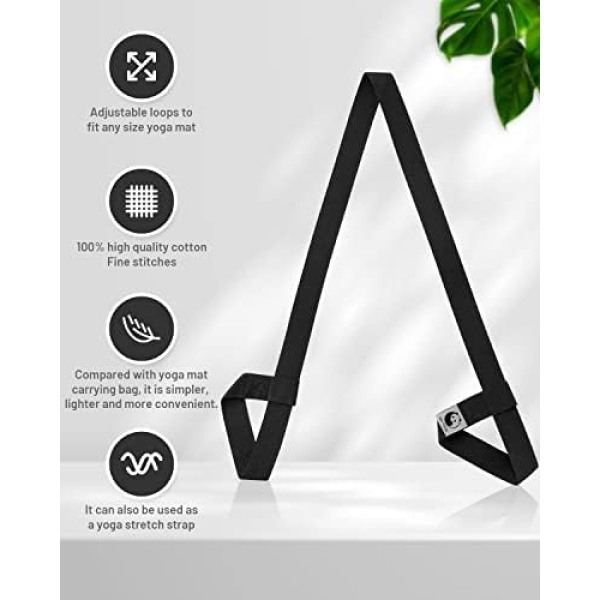 Slim Panda Yoga Mat Straps for Carrying,Adjustable Yoga Mat Carrier - Image 3