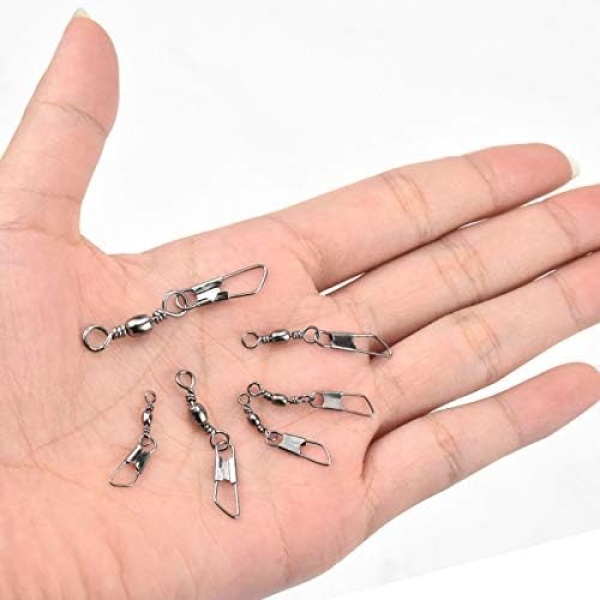 Doryum 100PCS Fish Fishing Barrel Swivel with Safety Snap Interlock Snaps High Strength - Image 6